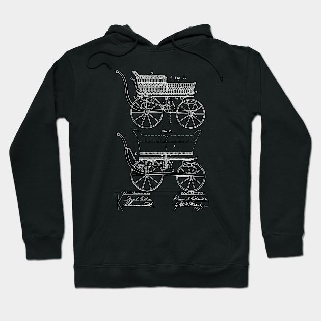 Baby Carriage Vintage Patent Drawing Hoodie by TheYoungDesigns